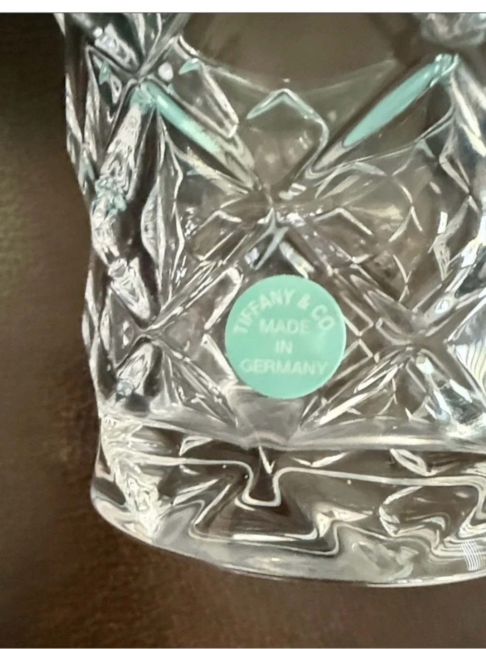 NIB Tiffany & Co. New diamond cut crystal large votive candle holder